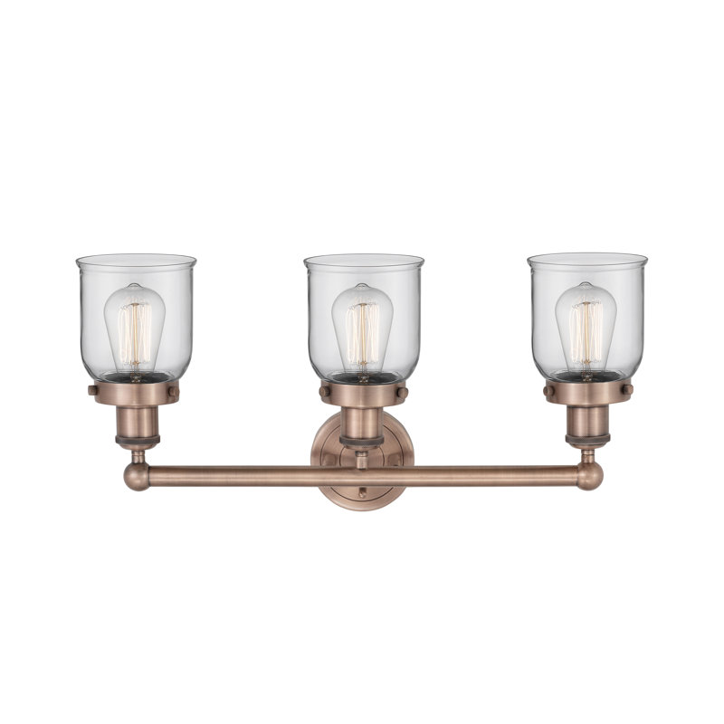 Éclairage de salle de bain à intensité variable à 3 lumières Armoni, Transparent, Cuivre antique