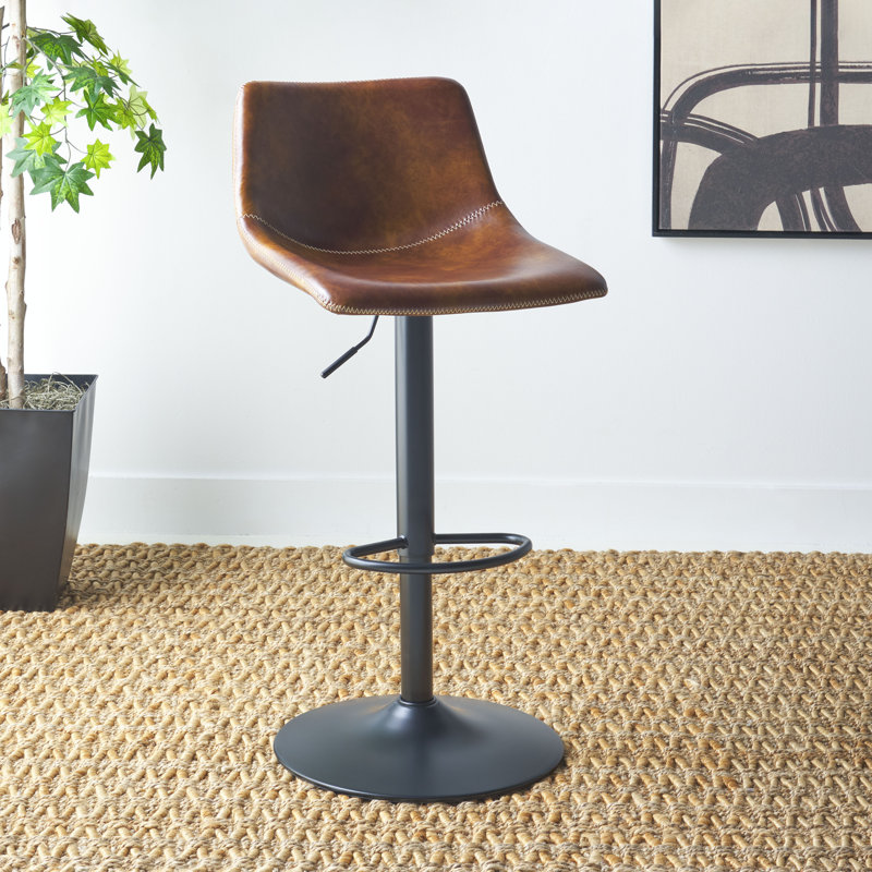 Aelin Adjustable Bar Stool, Brown