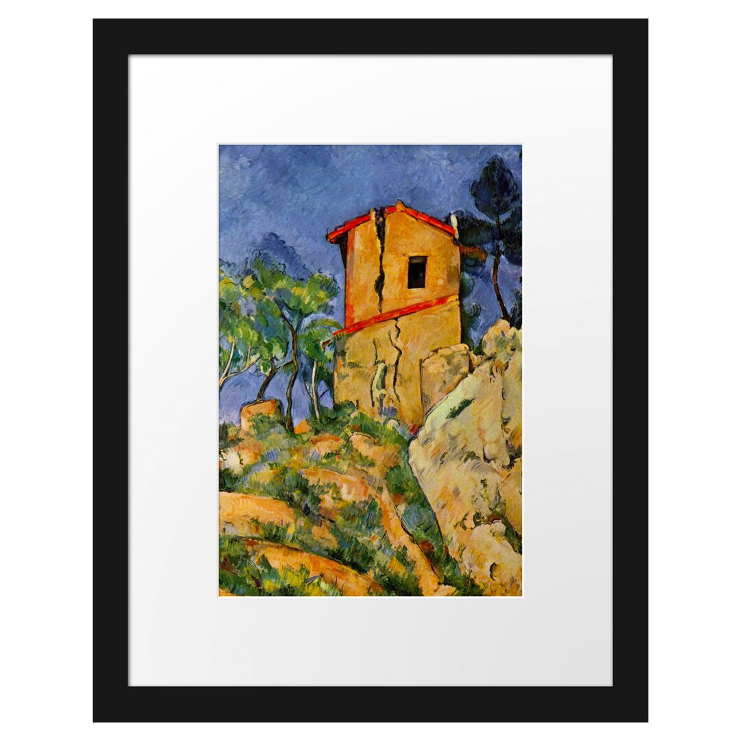 Gerahmter Kunstdruck The House with Cracked Walls von Paul Cezanne