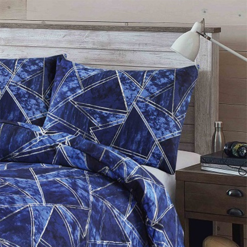 Aruni Cotton Blend Geometric Shapes Duvet Cover Set with Pillowcases Included, Super King - 2 Standard Pillowcases