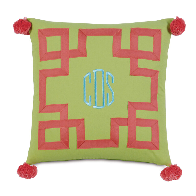 Eastern Accents Pinkerton Eli Monogram Throw Pillow