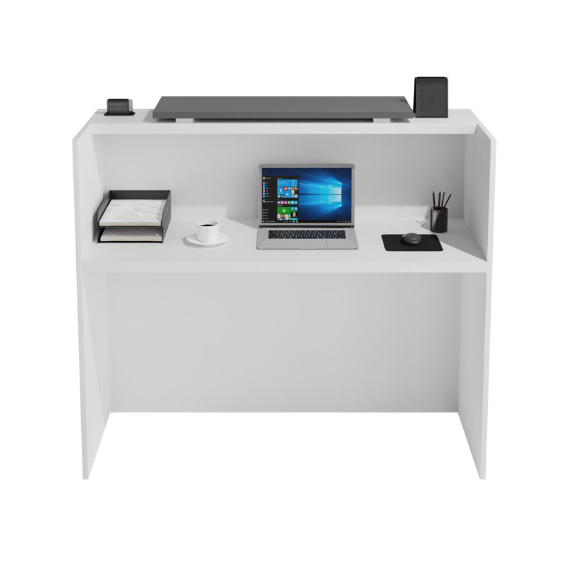 ICN 53" Modern Reception Desk, Multifunctional Modern Transaction Counter Top, Laminate Desktop
