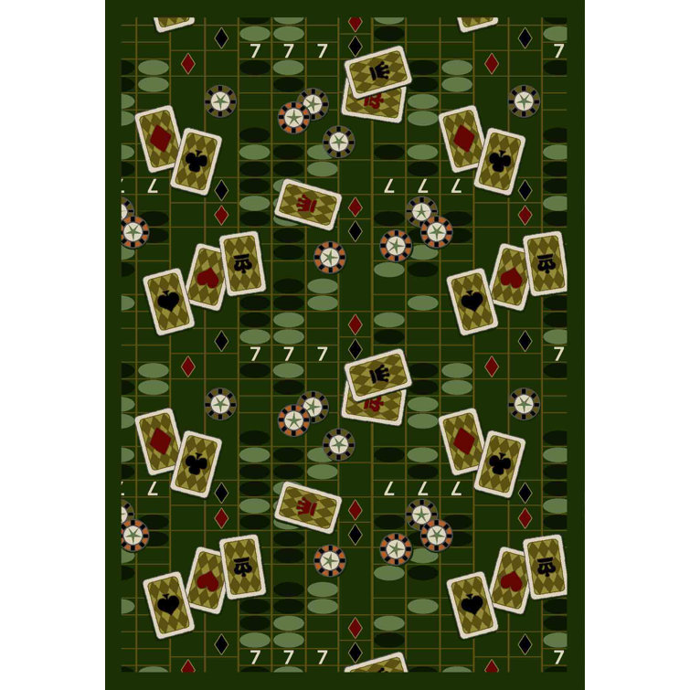 Gaming and Entertainment Feeling Lucky Area Rug