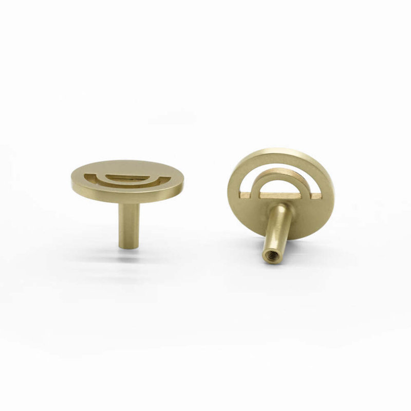 Horizon Circle Knob, Satin Brass