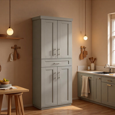 Armoire de rangement autoportante, armoire de cuisine, grande armoire de rangement (seulement grande armoire de rangement)
