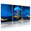 «Blue Jellyfish Golden Waves Deep Ocean Art», ensemble de 3 impressions sur toile-1718059803