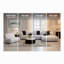 Canapé modulaire en lin blanc ivoire avec fauteuil et coussins décoratifs