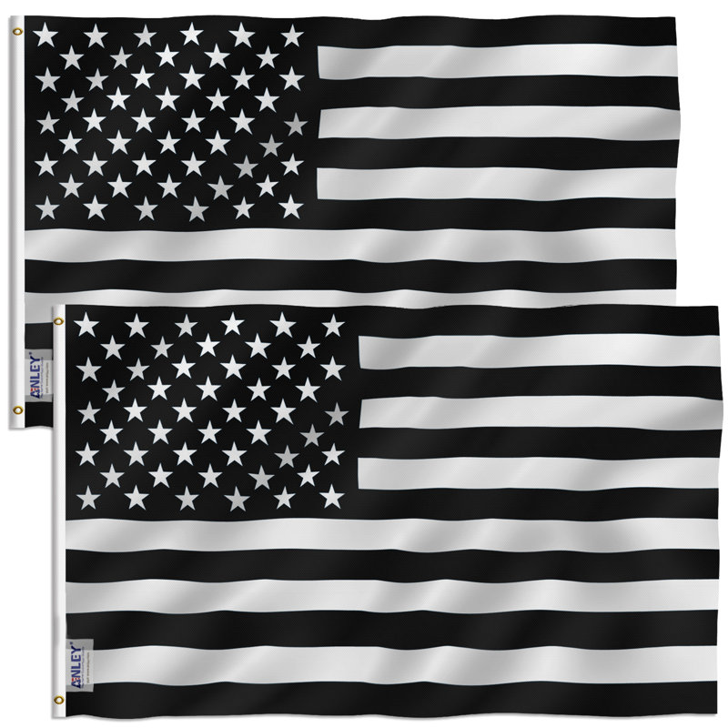  Drapeau noir et blanc drapeau américain, H 36 po x l 60 po, Noir / Blanc