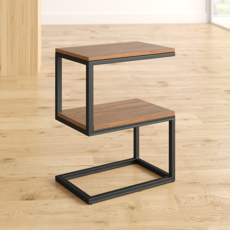 Iva Floor Shelf End Table, Sheesham