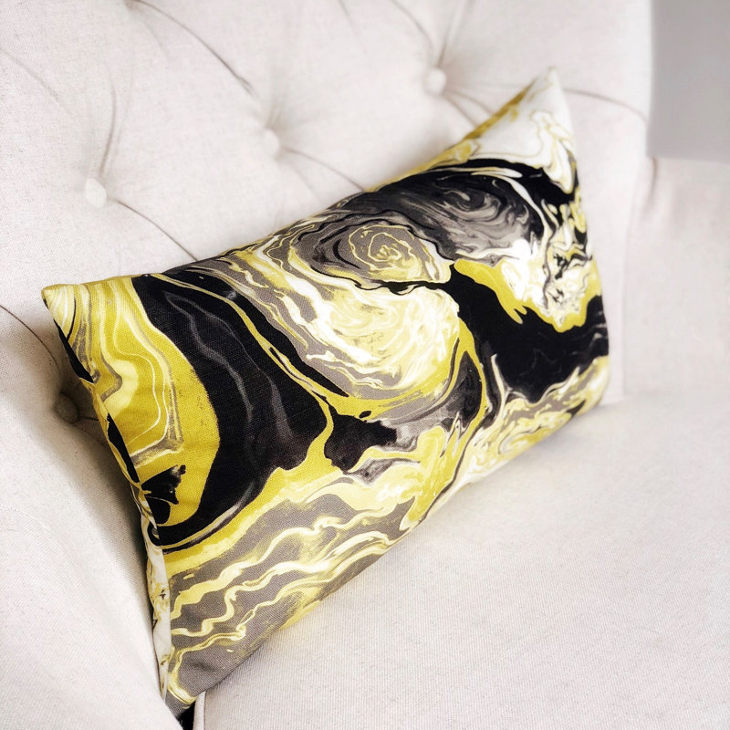 Coussin de luxe fabriqué à la main Onyx Onyx, 20" x 30", Coussin lombaire