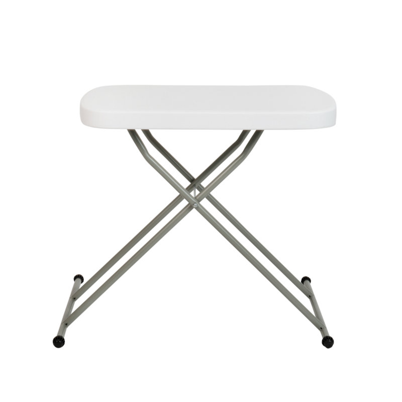 Granite White & Gray Adjustable Height Folding Side Table
