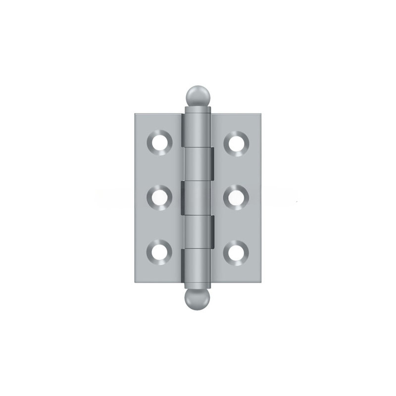 10'' x 10'' Solid Brass Traditional Hinge, Brushed Chrome, 2.5" H x 2.68" W