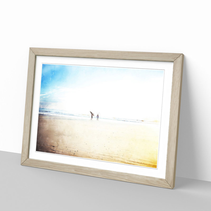 Heading to the Surf - Picture Frame Painting Print, 62cm H x 87cm W x 2cm D, Oak Framed