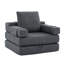 Fauteuil d'appoint pliable en lin tissé 37 po avec accoudoirs détachables Crowe-110811189