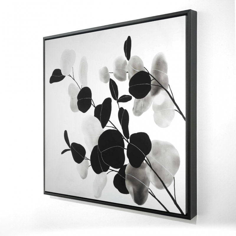 «Grayscale Branches With Leaves» sur toile