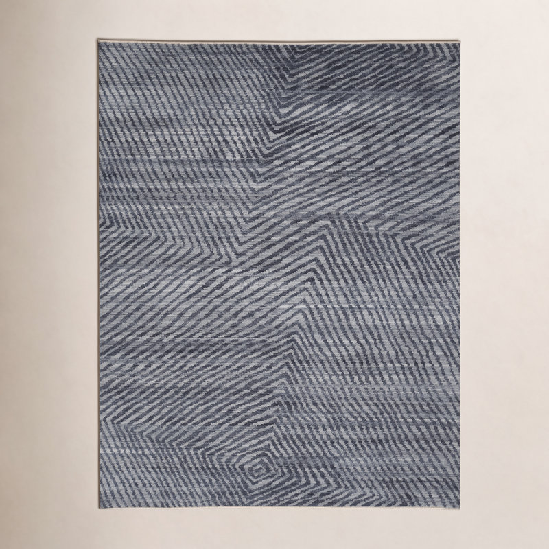 Ethos Hand Knotted Wool Striped Indoor Rug, Rectangle 10' x 14'