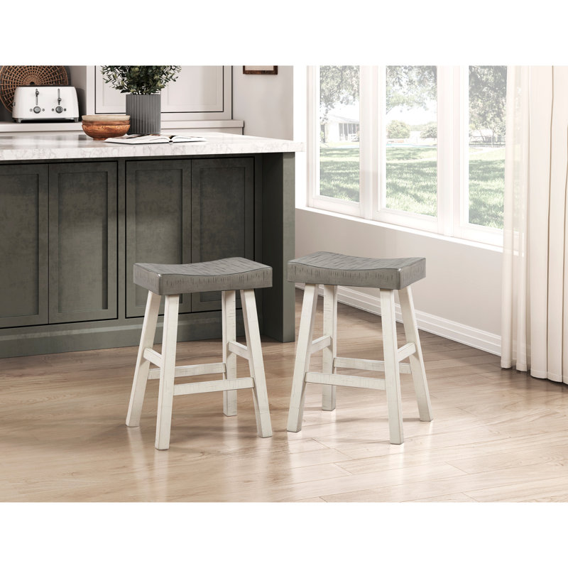 Table à hauteur de comptoir et tabourets en bois massif pour salle à manger fonctionnelle 4 po rectangulaire, Café / blanc
