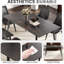 Table de salle à manger rectangulaire de 63,13 po de style moderne, plateau en pierre frittée, pieds en métal gris foncé, facile à entretenir - Scratch avec base stable, Scratch, chaleur-1369253947-1369253943