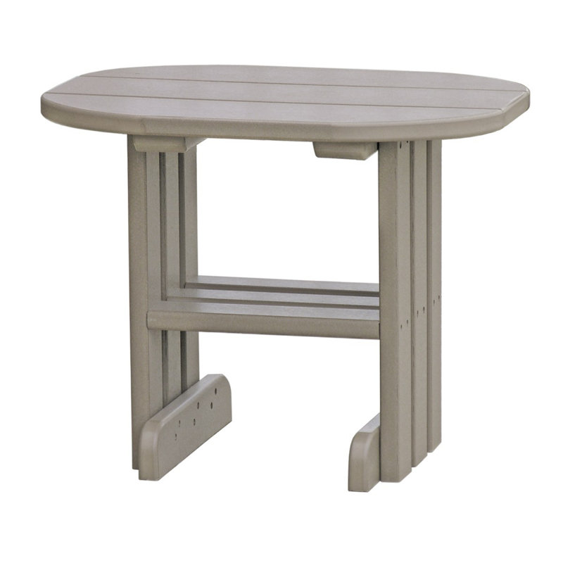 Table d’appoint en plastique Ethelinda, Bois vieilli