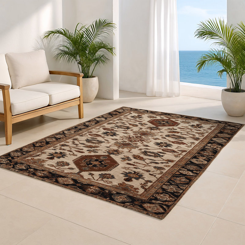 Tapis turc intérieur et extérieur brun, Rectangulaire 2 pi x 3 pi