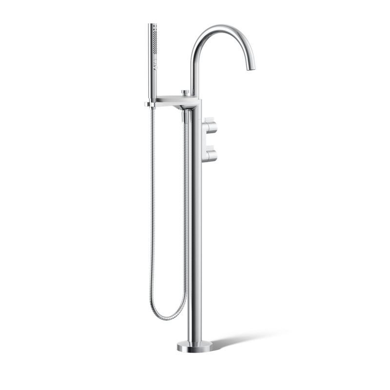 Components Floor-Mount Bath Filler Trim, Polished Chrome, Knob Handle