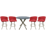 Luther 4 - Person Glass Top Four Leg Dining Set