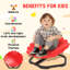 AIYAPLAY Kids Spinning Chair for Autism Flower Shaped Non-Slip Base Red