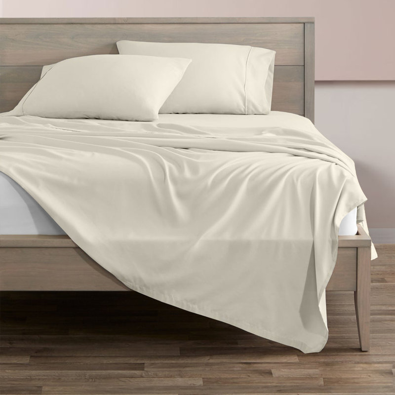  Drap plat 100% coton 300 fils 300 fils, Drap plat pour lit simple, Ivoire