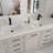  Solid Brass Modern Bathroom Sink Faucet Basin Vanity Square Bathroom Faucet with Pop-up Drain Water Supply Hoses-115827511