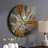 Symmetrical Yellow Fractal Flower - Modern wall clock-34141326