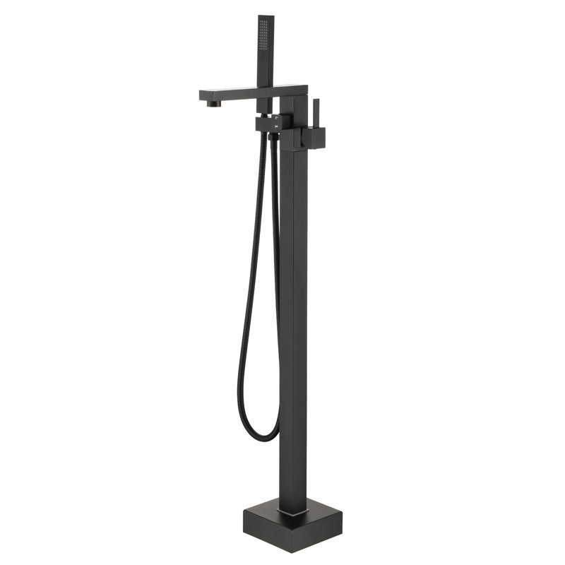 Robinet de baignoire sur pattes à poignée simple, Noir mat