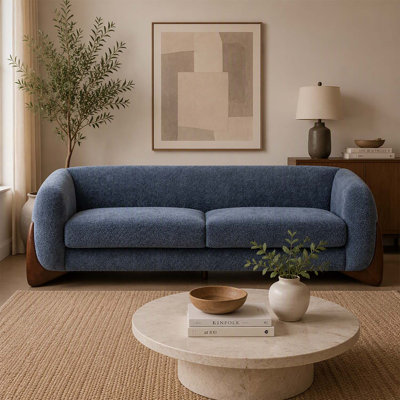 Canapé en sherpa bouclé de 208 cm (82 pouces) - Assise moelleuse et surdimensionnée avec texture sherpa synthétique pour un confort douillet et un style de vie élégant