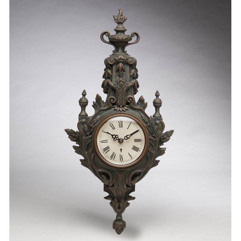 Torch Design Wall Clock, Antique Green