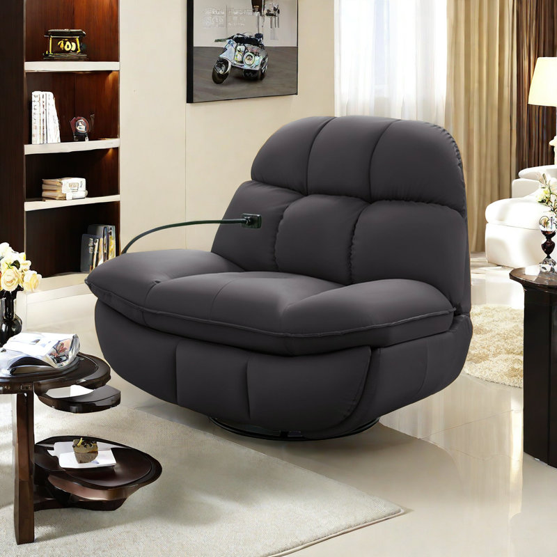 One-Click Recliner with Storage Arms, Gray