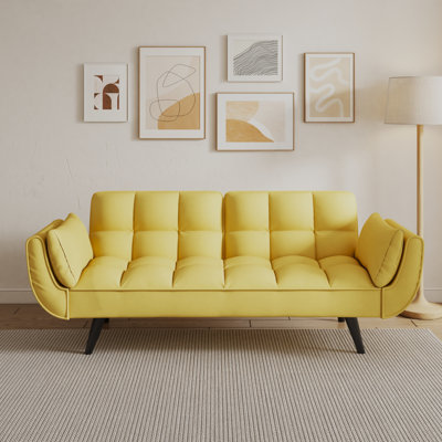 74 Inch  Sofa Soft Two Armrests Throw Pillow Pillow Comfortable Fit Apartment Bedroom Small Space