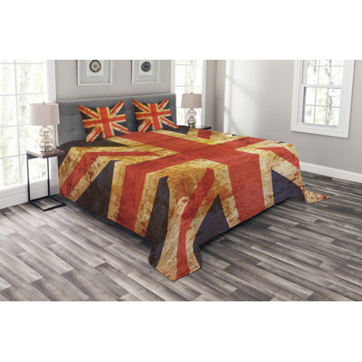 Orange/Black 100% Microfibre Bedspread