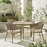 Table de salle à manger d'extérieur ronde Annacia en acacia avec 4 chaises de salle à manger Ava - Modern Garden Patio