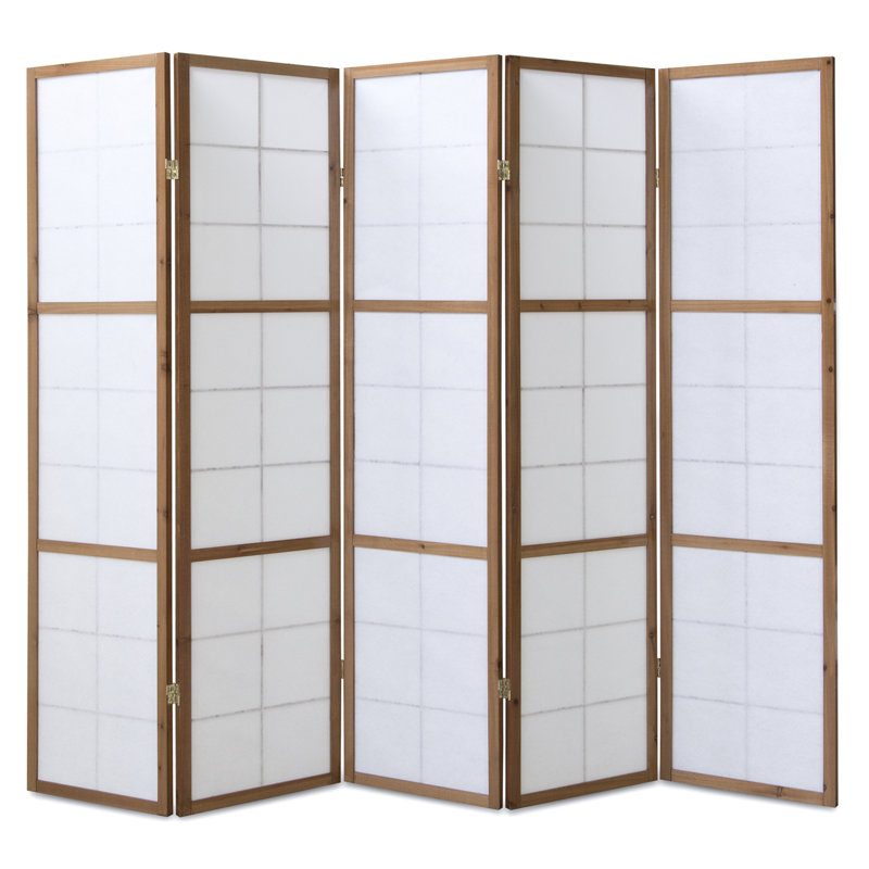 Bastian Room Divider, Brown, 5 Panels