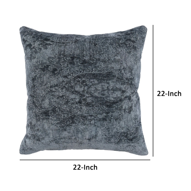 Antique Elegance Square Pillow Cover, Dark Blue Abstract