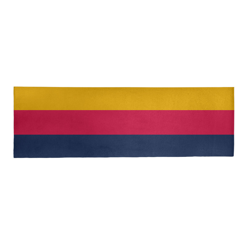 Tapis bleu marine/rouge écarlate tissé à plat Atlanta, Tapis de couloir 2 pi 6 po x 8 pi