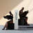 Reader Bookend Sculpture – Black Resin