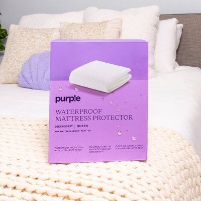 Purple Waterproof Mattress Protector Deep Pocket 