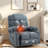 Massage Recliner Chair With Heat & Vibration Rocking Recliner With Usb Port, 8-Point Massage, Adjustable Intensity, Padded Lounge Chair With Storage Pockets, Fabric Manual Recline-1111357618