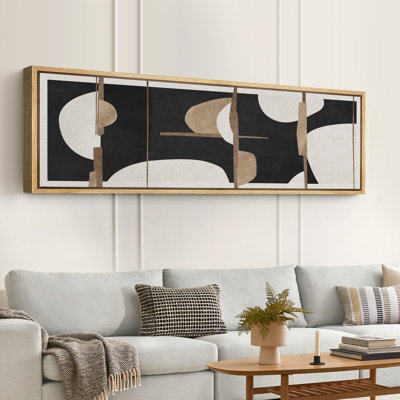 Abstrait géométrique, formes minimalistes, noir et brun, accents modernes