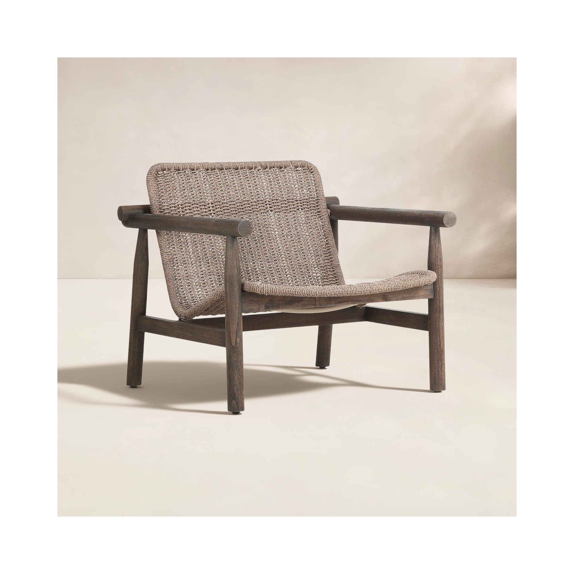 Dume Outdoor Chair, Dark Gray/Dark Brown
