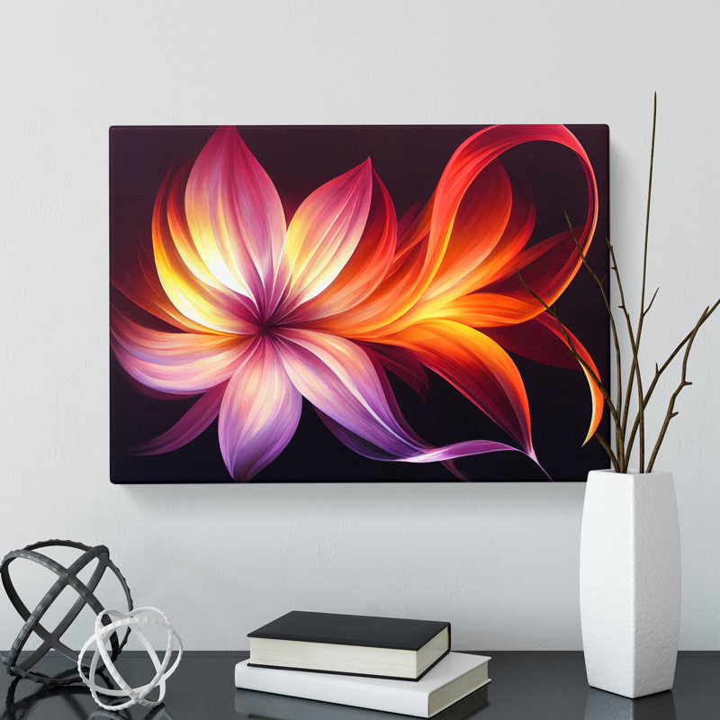 Incredible Modern Flower Art Abstract - Wrapped Canvas Print, 35cm H x 50cm W x 3cm D