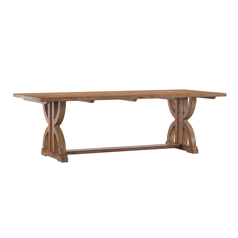 Aldrina 6 - Person Trestle Dining Set, Dark Grey Linen