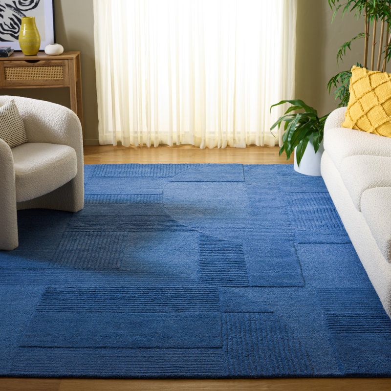 Tapis à motif géométrique touffeté à la main Ivanenko , Rectangulaire 8 pi x 10 pi