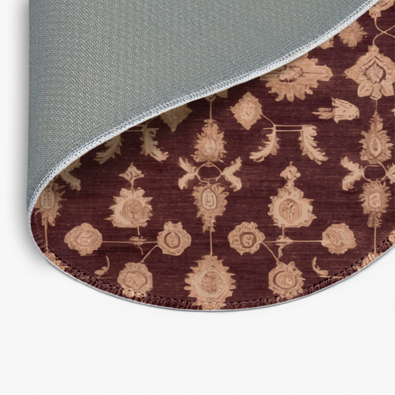 Overdyed Brown Indoor and Outdoor Area Rug, Round 5'