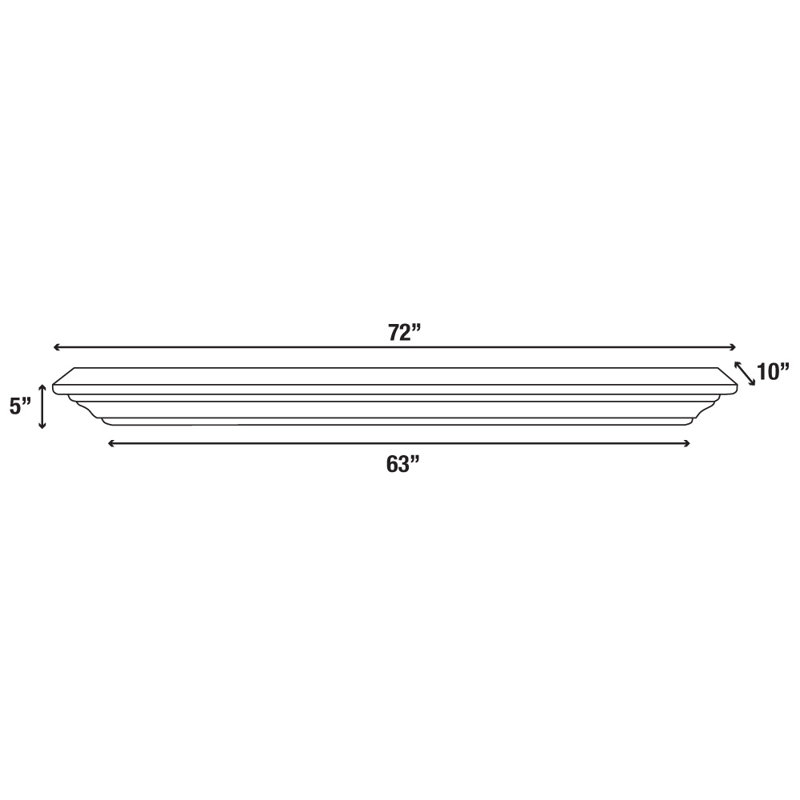 The Crestwood Fireplace Mantel Shelf, White, 72"